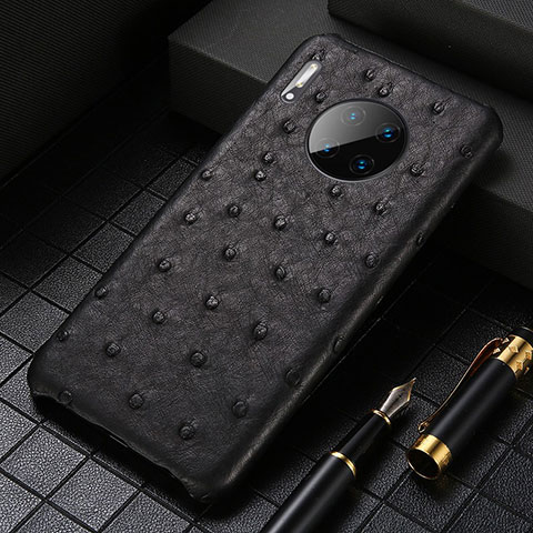 Funda Lujo Cuero Carcasa S01 para Huawei Mate 30 Pro Negro