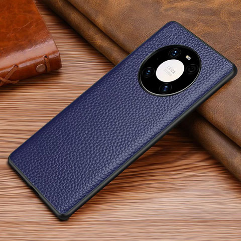 Funda Lujo Cuero Carcasa S01 para Huawei Mate 40E Pro 5G Azul