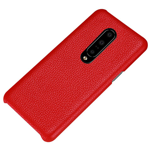 Funda Lujo Cuero Carcasa S01 para OnePlus 7 Pro Rojo