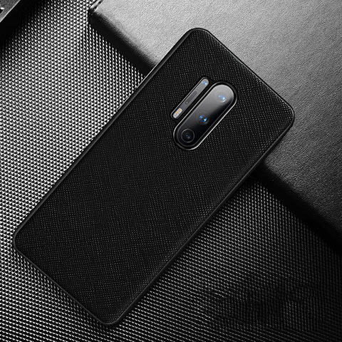 Funda Lujo Cuero Carcasa S01 para OnePlus 8 Pro Negro