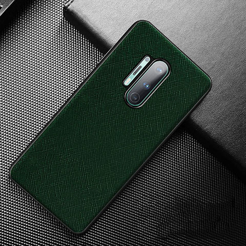 Funda Lujo Cuero Carcasa S01 para OnePlus 8 Pro Verde