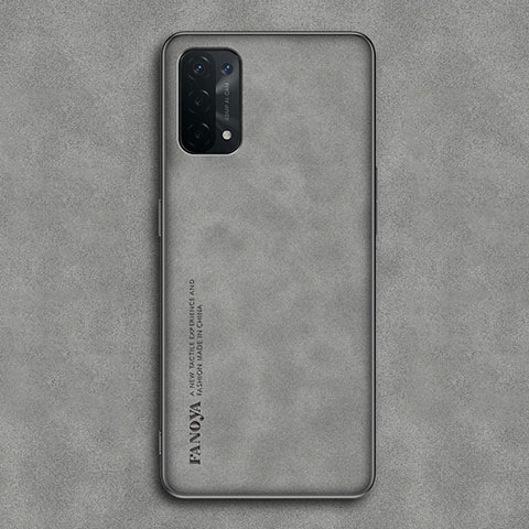 Funda Lujo Cuero Carcasa S01 para OnePlus Nord N200 5G Gris