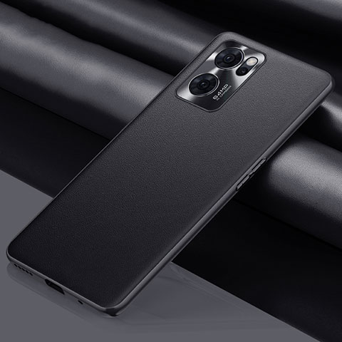 Funda Lujo Cuero Carcasa S01 para Oppo Reno7 5G Negro