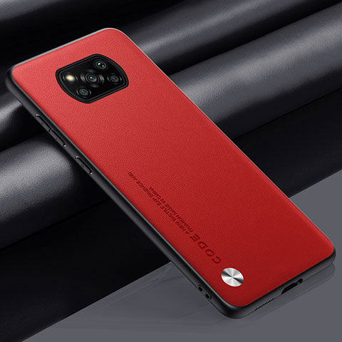 Funda Lujo Cuero Carcasa S01 para Xiaomi Poco X3 Rojo
