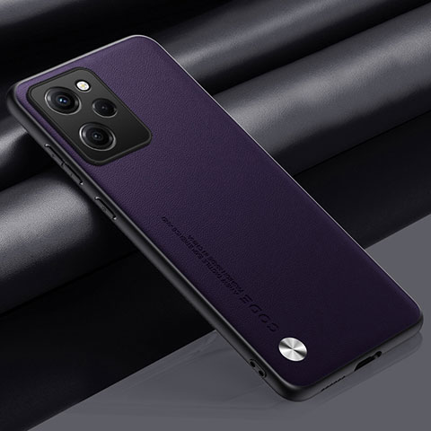 Funda Lujo Cuero Carcasa S01 para Xiaomi Poco X5 Pro 5G Morado