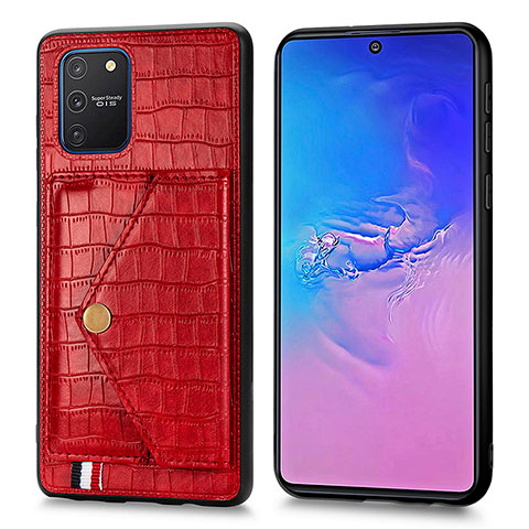 Funda Lujo Cuero Carcasa S01D para Samsung Galaxy A91 Rojo