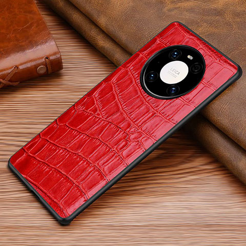 Funda Lujo Cuero Carcasa S02 para Huawei Mate 40E Pro 4G Rojo