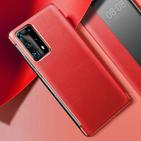 Funda Lujo Cuero Carcasa S02 para Huawei P40 Pro+ Plus Rojo