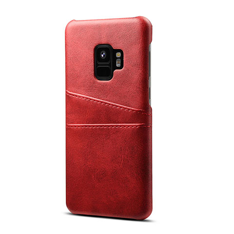 Funda Lujo Cuero Carcasa S02 para Samsung Galaxy S9 Rojo