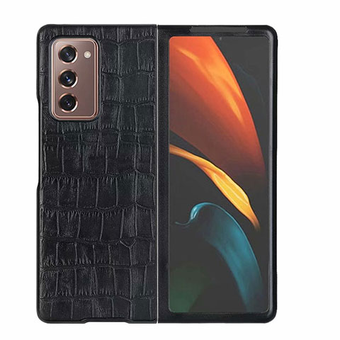 Funda Lujo Cuero Carcasa S02 para Samsung Galaxy Z Fold2 5G Negro