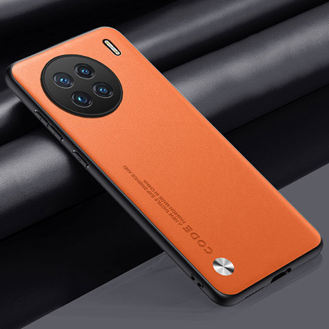 Funda Lujo Cuero Carcasa S02 para Vivo X90 Pro 5G Naranja