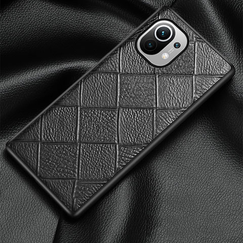 Funda Lujo Cuero Carcasa S02 para Xiaomi Mi 11 5G Negro