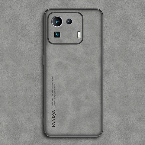 Funda Lujo Cuero Carcasa S02 para Xiaomi Mi 11 Pro 5G Gris