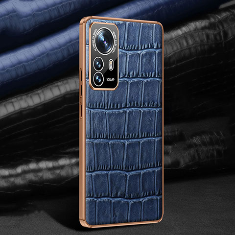 Funda Lujo Cuero Carcasa S02 para Xiaomi Mi 12S Pro 5G Azul