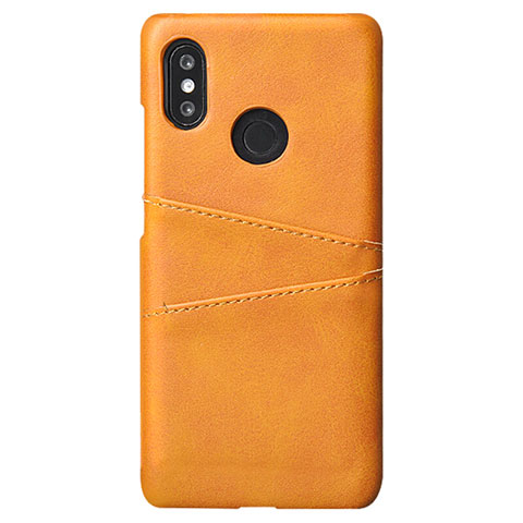 Funda Lujo Cuero Carcasa S02 para Xiaomi Mi 8 Naranja