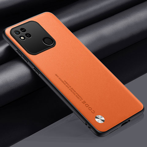 Funda Lujo Cuero Carcasa S02 para Xiaomi Redmi 9C Naranja