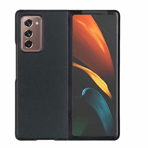 Funda Lujo Cuero Carcasa S03 para Samsung Galaxy Z Fold2 5G Negro