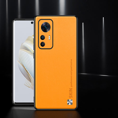 Funda Lujo Cuero Carcasa S03 para Xiaomi Mi 12T 5G Naranja