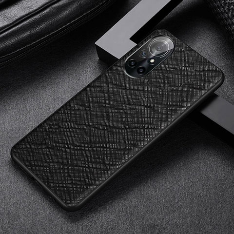 Funda Lujo Cuero Carcasa S06 para Huawei Nova 8 Pro 5G Negro