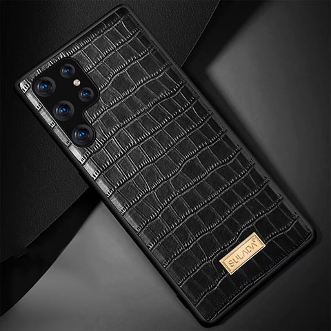 Funda Lujo Cuero Carcasa S08 para Samsung Galaxy S21 Ultra 5G Negro