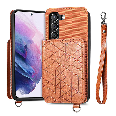 Funda Lujo Cuero Carcasa S08D para Samsung Galaxy S21 Plus 5G Marron