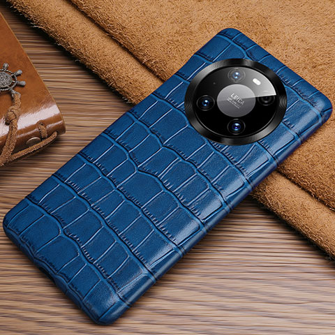 Funda Lujo Cuero Carcasa ST3 para Huawei Mate 40 Pro Azul