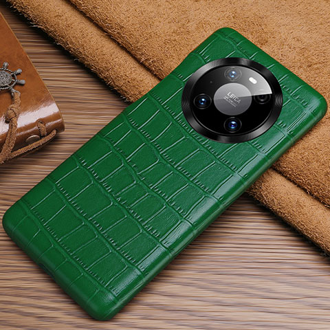 Funda Lujo Cuero Carcasa ST3 para Huawei Mate 40 Pro Verde