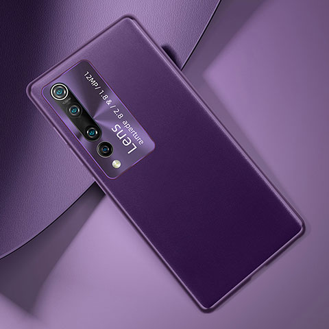 Funda Lujo Cuero Carcasa T01 para Xiaomi Mi 10 Pro Morado