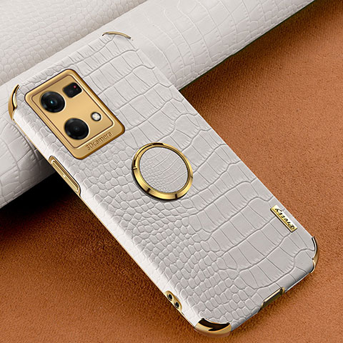 Funda Lujo Cuero Carcasa XD1 para Oppo Reno8 4G Blanco