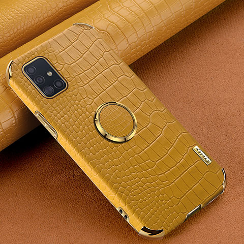 Funda Lujo Cuero Carcasa XD1 para Samsung Galaxy M40S Amarillo