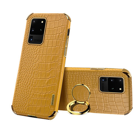 Funda Lujo Cuero Carcasa XD1 para Samsung Galaxy S20 Ultra Amarillo