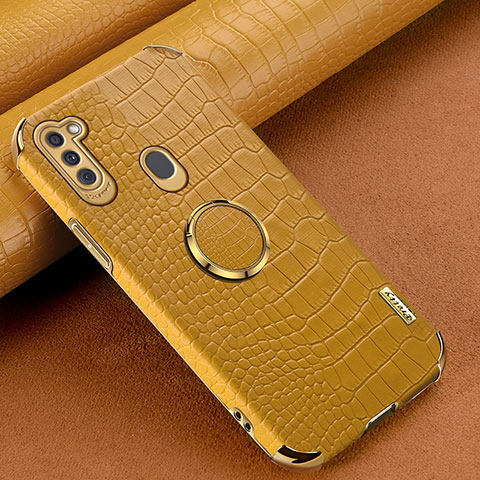 Funda Lujo Cuero Carcasa XD2 para Samsung Galaxy A11 Amarillo