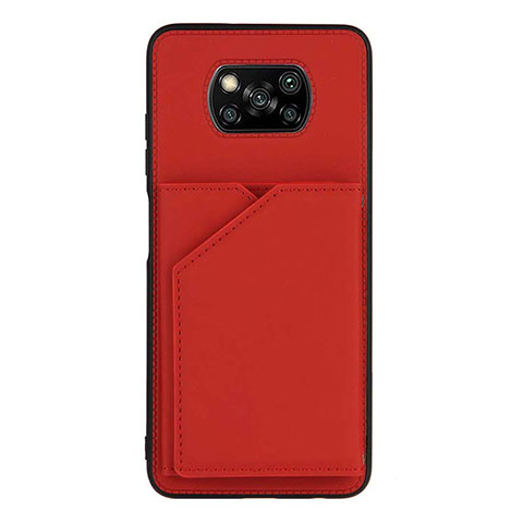 Funda Lujo Cuero Carcasa Y01B para Xiaomi Poco X3 NFC Rojo