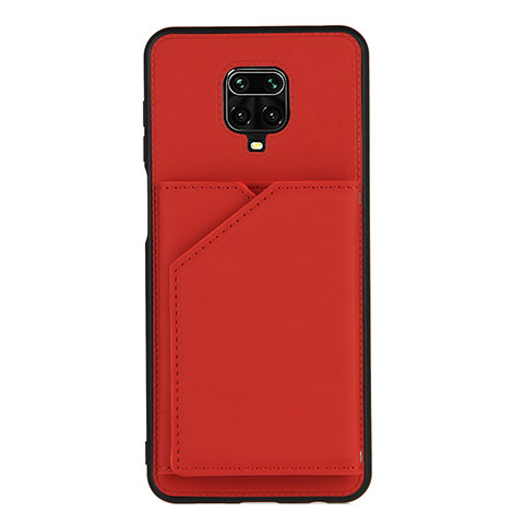 Funda Lujo Cuero Carcasa Y01B para Xiaomi Redmi Note 9 Pro Rojo