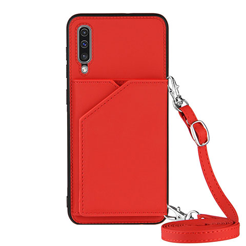 Funda Lujo Cuero Carcasa Y02B para Samsung Galaxy A50S Rojo