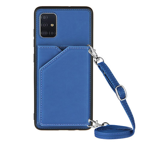 Funda Lujo Cuero Carcasa Y02B para Samsung Galaxy A51 4G Azul
