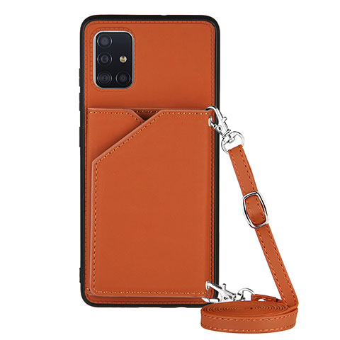 Funda Lujo Cuero Carcasa Y02B para Samsung Galaxy A51 5G Marron