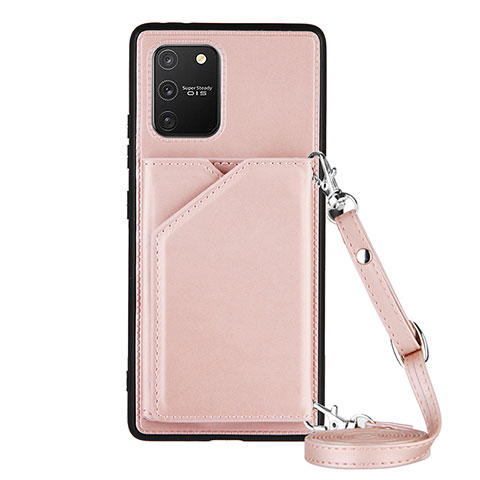 Funda Lujo Cuero Carcasa Y02B para Samsung Galaxy A91 Oro Rosa