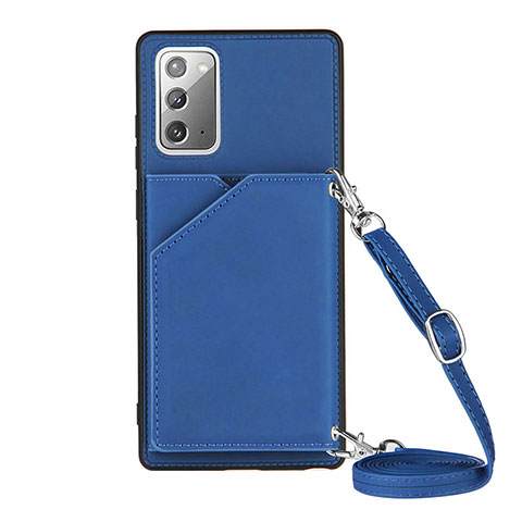 Funda Lujo Cuero Carcasa Y02B para Samsung Galaxy Note 20 5G Azul