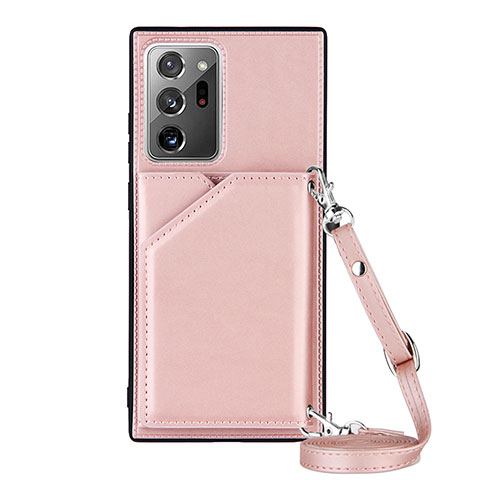 Funda Lujo Cuero Carcasa Y02B para Samsung Galaxy Note 20 Ultra 5G Oro Rosa
