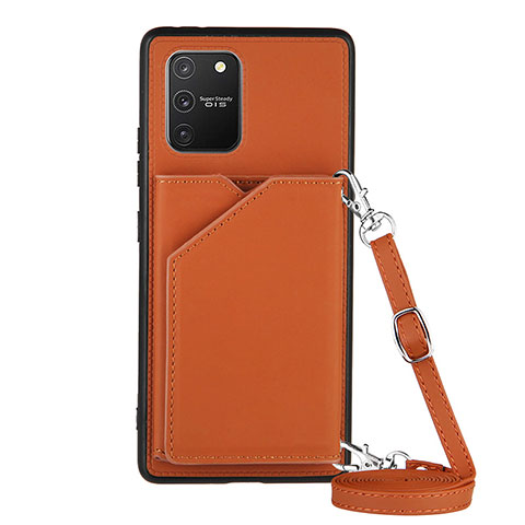 Funda Lujo Cuero Carcasa Y02B para Samsung Galaxy S10 Lite Marron