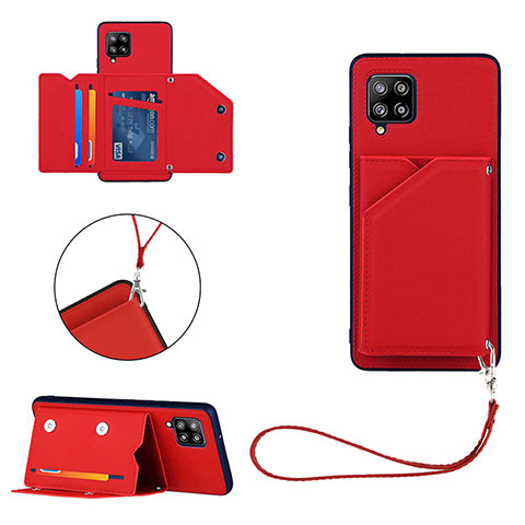 Funda Lujo Cuero Carcasa Y03B para Samsung Galaxy A42 5G Rojo