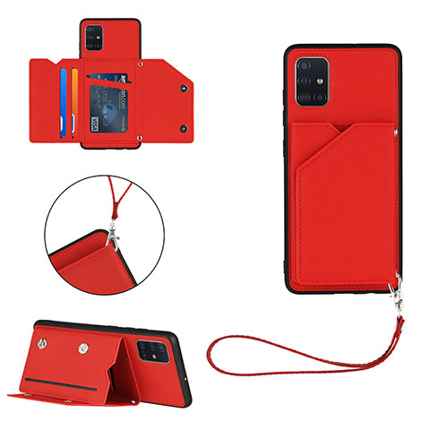 Funda Lujo Cuero Carcasa Y03B para Samsung Galaxy A51 4G Rojo