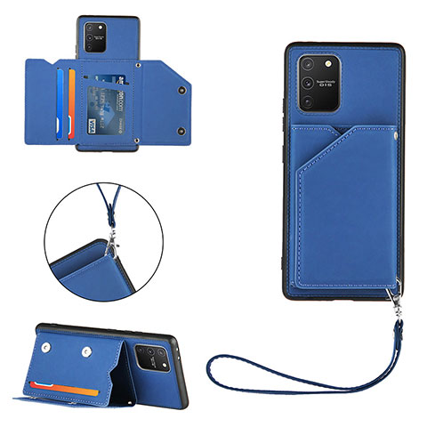 Funda Lujo Cuero Carcasa Y03B para Samsung Galaxy A91 Azul