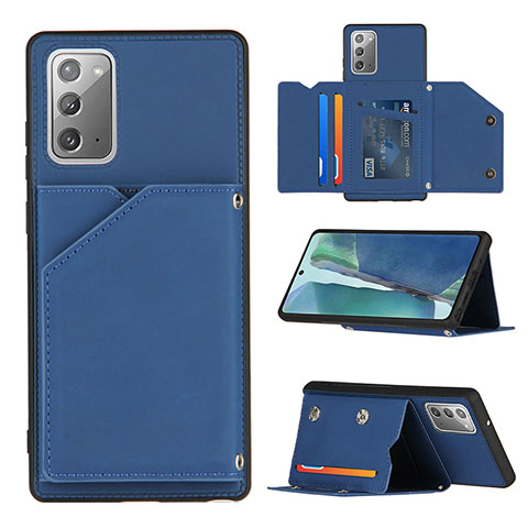 Funda Lujo Cuero Carcasa Y04B para Samsung Galaxy Note 20 5G Azul