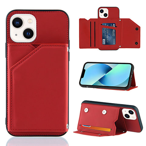 Funda Lujo Cuero Carcasa Y05B para Apple iPhone 14 Plus Rojo