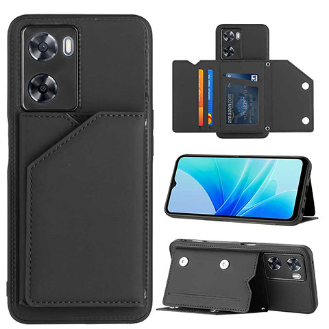 Funda Lujo Cuero Carcasa YB1 para Oppo A57 4G Negro