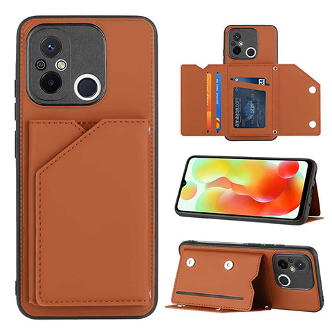 Funda Lujo Cuero Carcasa YB1 para Xiaomi Poco C55 Marron