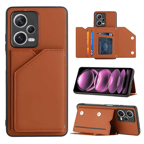 Funda Lujo Cuero Carcasa YB1 para Xiaomi Poco X5 5G Marron