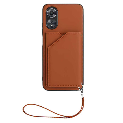 Funda Lujo Cuero Carcasa YB2 para Oppo A17 Marron